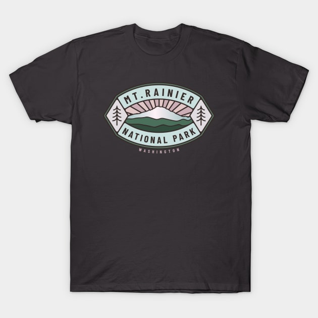 Mount Rainier National Park Logo T-Shirt by Spatium Natura